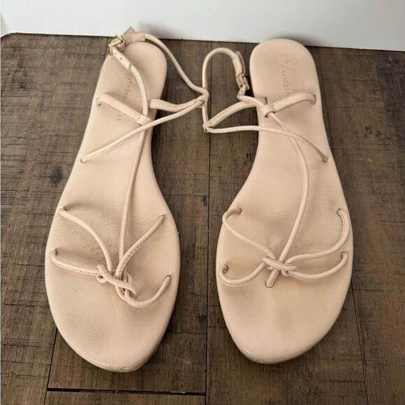 ANTHROPOLOGIE DAYDREAM LIGHT PINK STRAPPY TOE LOOP SANDALS SIZE 9 - Picture 3 of 5